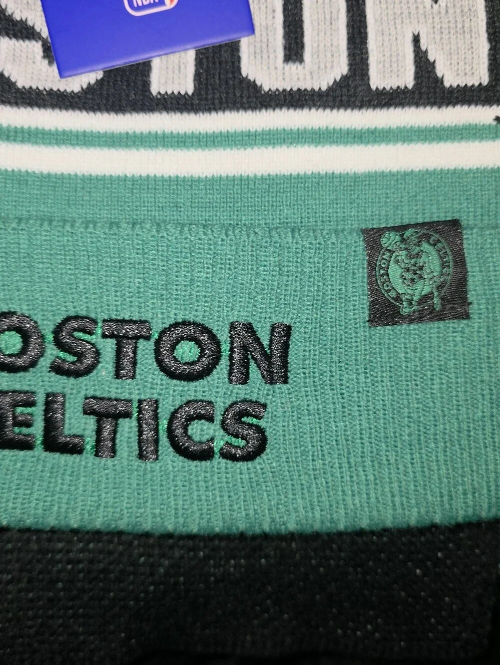 Boston Celtics Kids Pom Beanie Scarf Set - Green NWT Skully Set